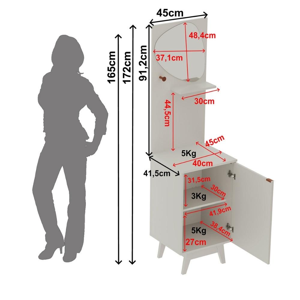 Aparador com Espelho 1 Porta AP2312 Tecno mobili - 4