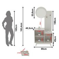 Aparador com Espelho 2 Portas 1 Gaveta AP2311 Tecno mobili - 5