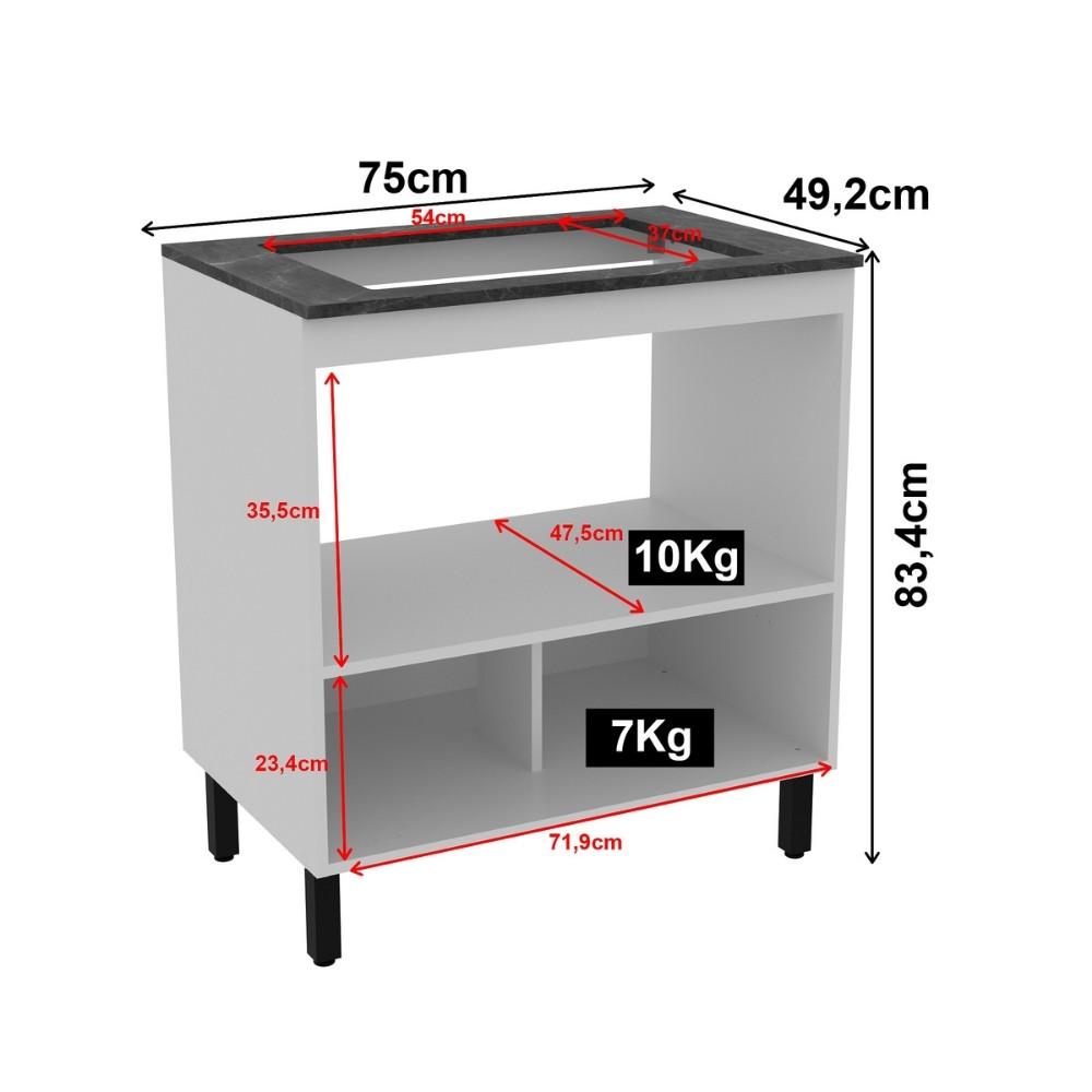 Balcão para Cooktop 4 Bocas 1 Porta Basculante BL3315 Tecno Mobili - 5