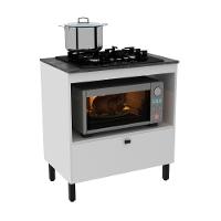 Balcão para Cooktop 4 Bocas 1 Porta Basculante BL3315 Tecno Mobili - 3