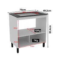 Balcão para Cooktop 4 Bocas 1 Porta Basculante BL3315 Tecno Mobili - 5