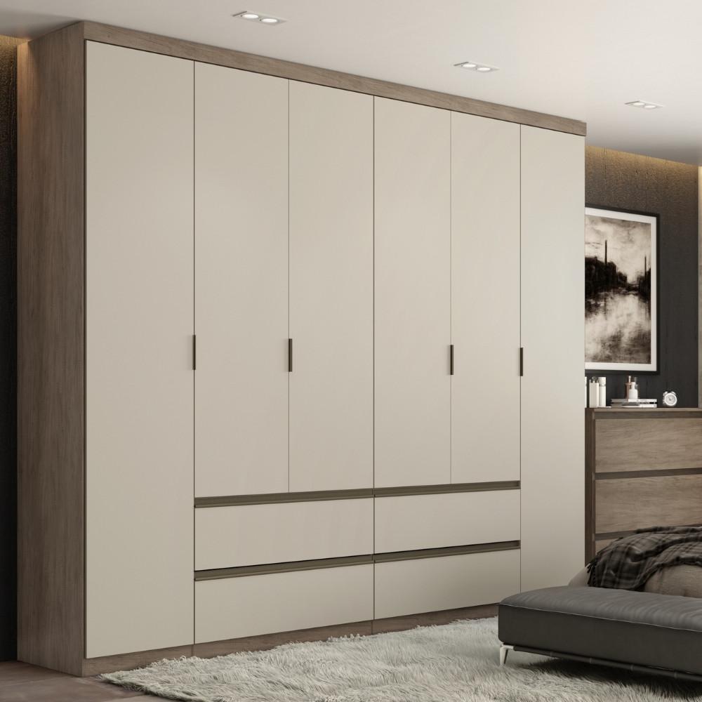 Guarda Roupa Casal 6 Portas 4 Gavetas Nobre THB - 1