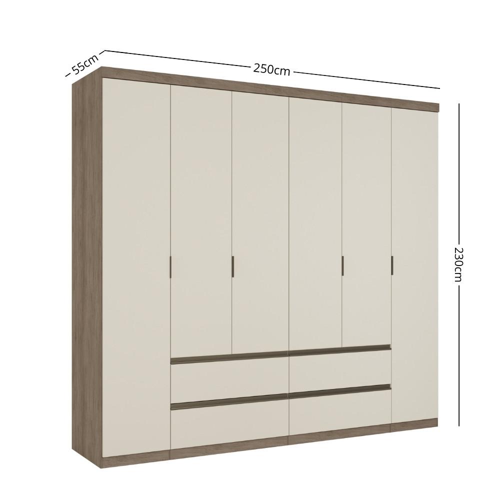 Guarda Roupa Casal 6 Portas 4 Gavetas Nobre THB - 4