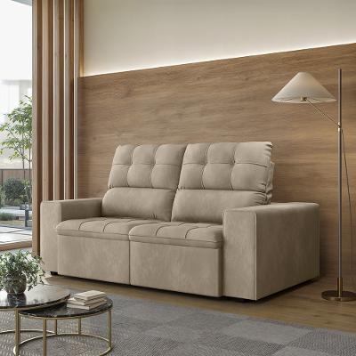 Sofá 3 Lugares Retrátil Reclinável 180cm Suede Roma Flash