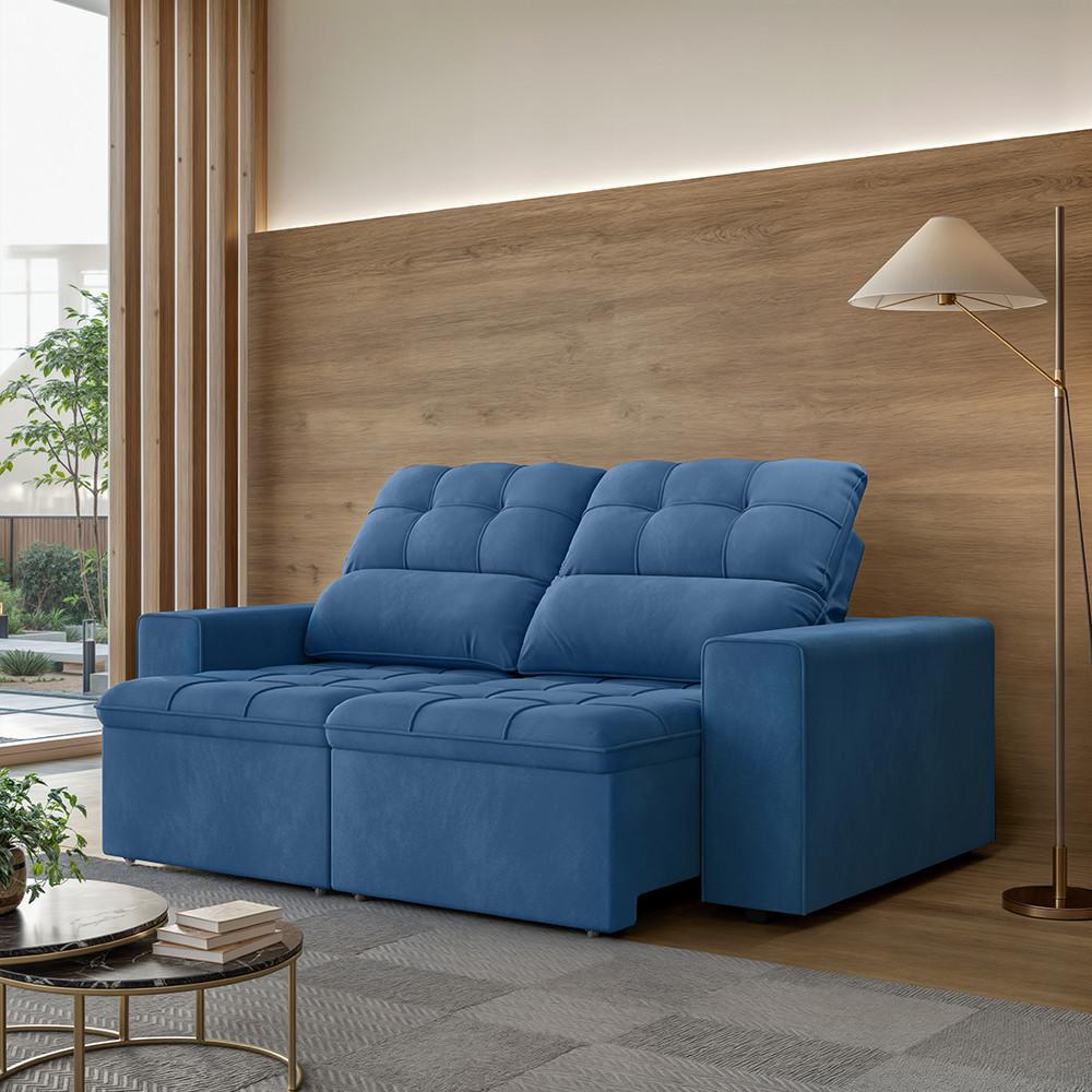 Sofá 3 Lugares Retrátil Reclinável 180cm Suede Roma Flash - 5