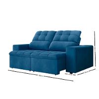 Sofá 3 Lugares Retrátil Reclinável 180cm Suede Roma Flash