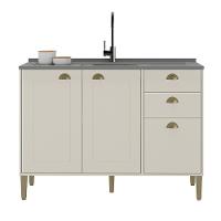 Balcão de Pia 3 Portas 2 Gavetas 120cm sem Pia Tunisia Atualle - 1