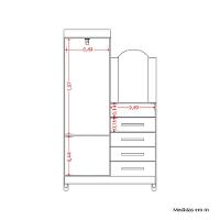 Cômoda Penteadeira 4 Gavetas Espelho Capri Damulti - 5