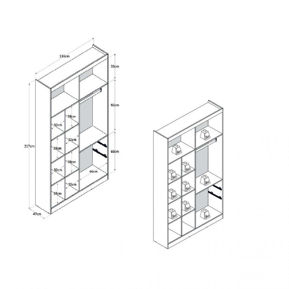 Guarda Roupa Solteiro 4 Portas Em MDF Melbourne Doripel - 5