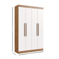 Guarda Roupa Solteiro 4 Portas Em MDF Melbourne Doripel