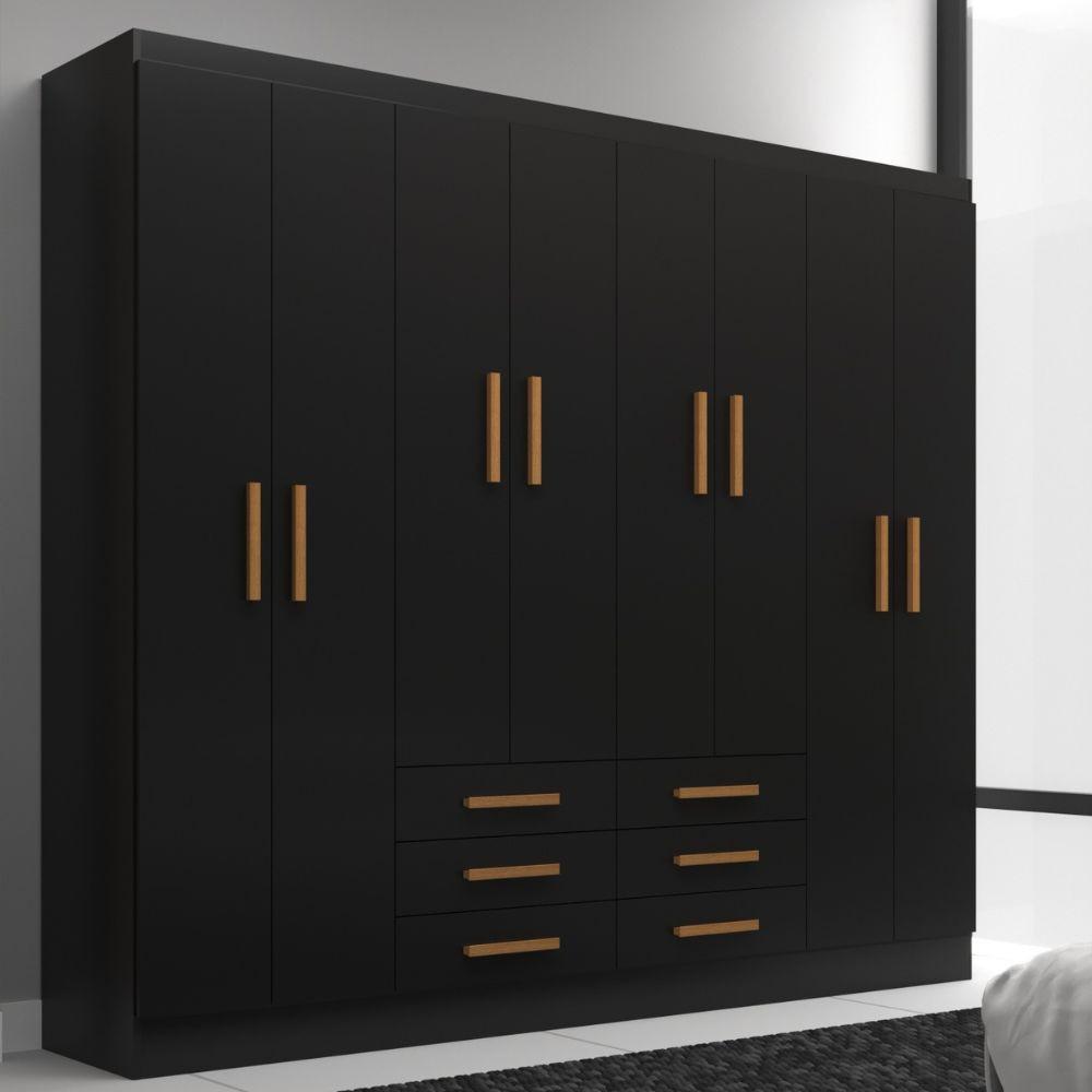 Guarda Roupa Casal 8 Portas 6 Gavetas Paris Evidência Móveis - 1