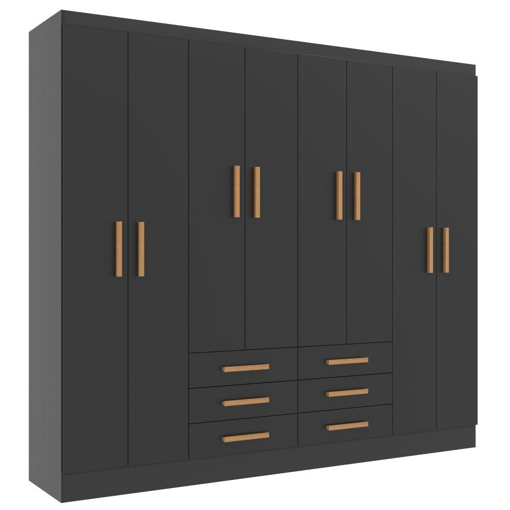 Guarda Roupa Casal 8 Portas 6 Gavetas Paris Evidência Móveis - 2