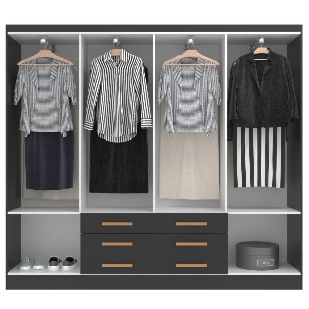Guarda Roupa Casal 8 Portas 6 Gavetas Paris Evidência Móveis - 3