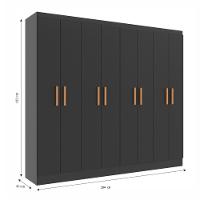 Guarda Roupa Casal 8 Portas Paris Evidência Móveis - 4