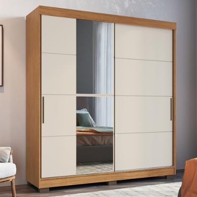 Guarda Roupa Casal com Espelho 2 Portas de Correr e Pés Toronto Faimec