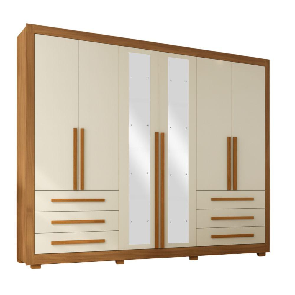 Guarda Roupa Casal com Espelho 6 Portas 6 Gavetas e Pés Veneto Maxel Móveis - 2