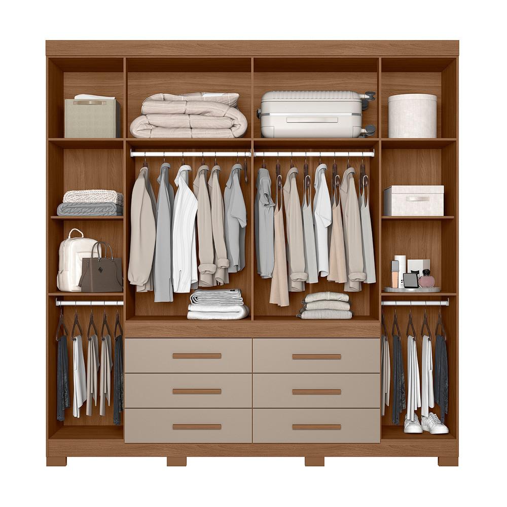 Guarda Roupa Casal com Espelho 6 Portas 6 Gavetas e Pés França Moval - 3