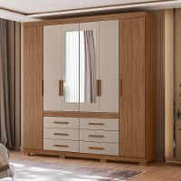 Guarda Roupa Casal com Espelho 6 Portas 6 Gavetas e Pés França Moval - 1