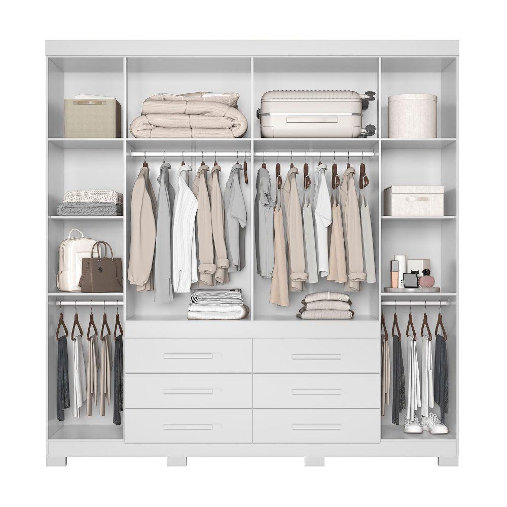 Guarda Roupa Casal com Espelho 6 Portas 6 Gavetas e Pés França Moval - 3