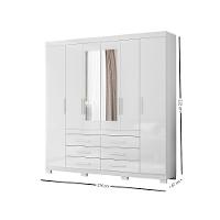 Guarda Roupa Casal com Espelho 6 Portas 6 Gavetas e Pés França Moval - 4