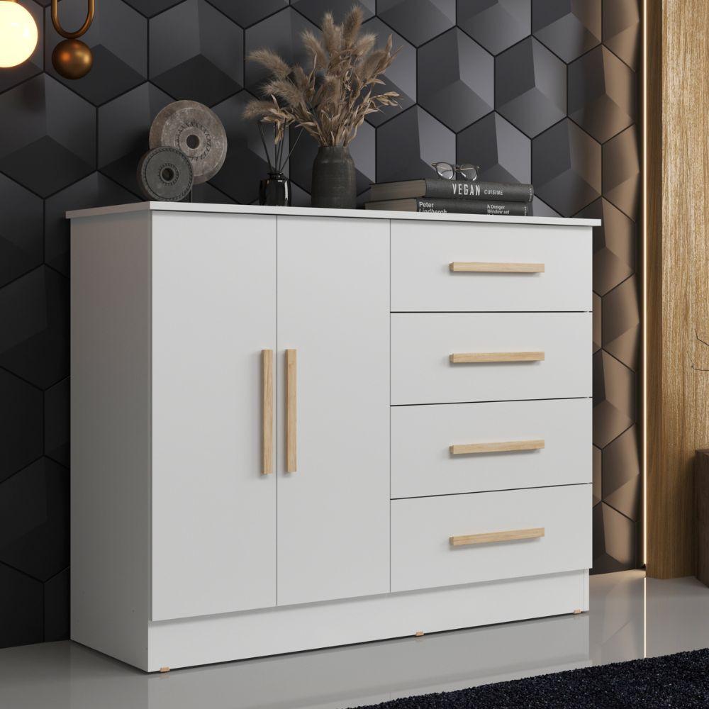 Cômoda 4 Gavetas 2 Portas Bariloche Móveis Sul - 1