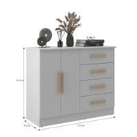 Cômoda 4 Gavetas 2 Portas Bariloche Móveis Sul - 4