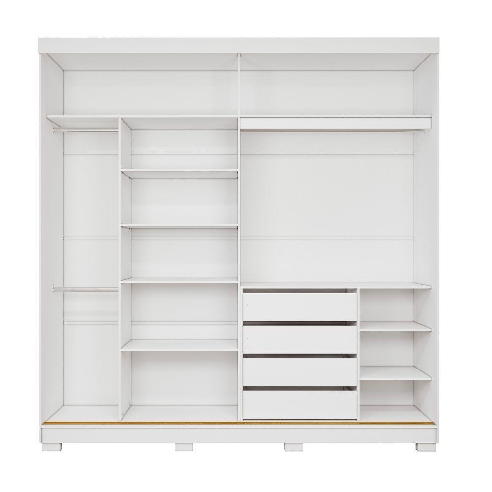 Guarda Roupa Casal com Espelho 2 Portas de Correr e Pés Em MDF Olivia Panan - 5