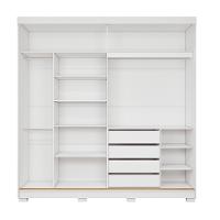 Guarda Roupa Casal com Espelho 2 Portas de Correr e Pés Em MDF Olivia Panan - 5