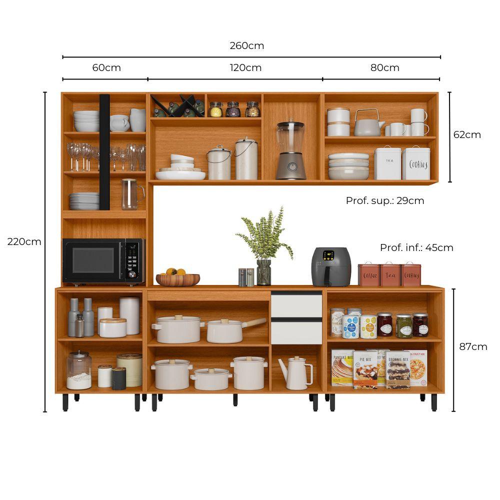 Cozinha Modulada 5 Peças sem Pia Ravena Poliman - 4