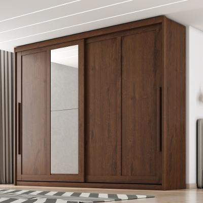 Guarda Roupa Casal com Espelho 2 Portas de Correr em MDF Atraente Zanzini