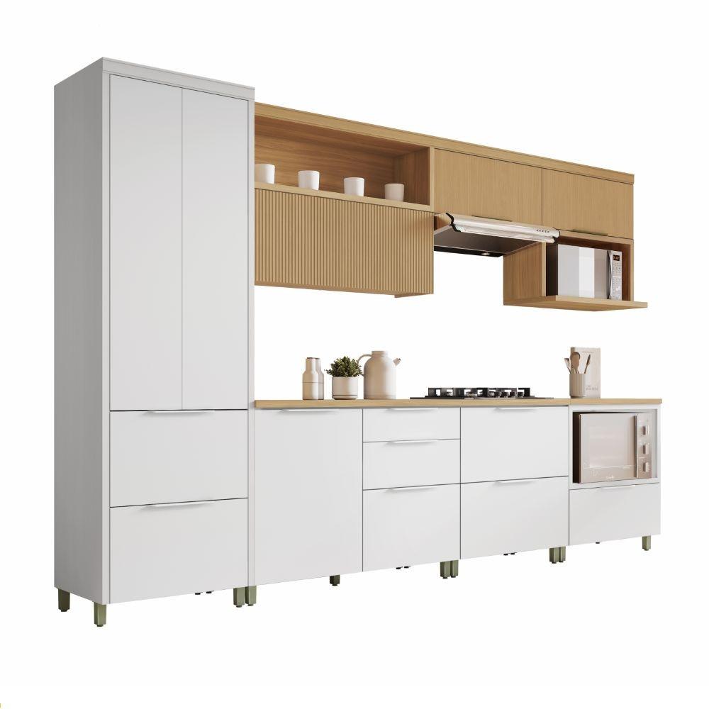 Cozinha Modulada 7 Peças Ripado com Tampo MDF Marquesa Nesher - 2