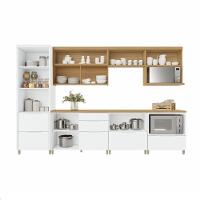 Cozinha Modulada 7 Peças Ripado com Tampo MDF Marquesa Nesher - 3