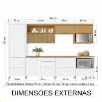 Cozinha Modulada 7 Peças Ripado com Tampo MDF Marquesa Nesher