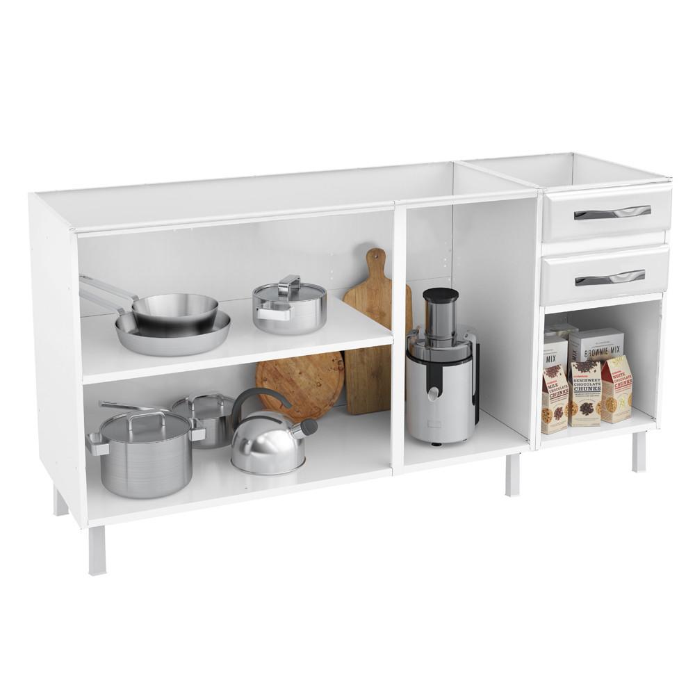 Balcão de Pia em Aço 4 Portas 2 Gavetas 160cm - 2