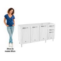 Balcão de Pia em Aço 4 Portas 2 Gavetas 160cm - 5