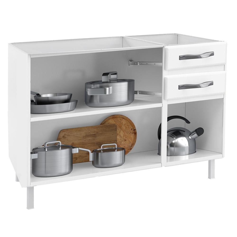 Balcão de Pia em Aço 3 Portas 2 Gavetas 120cm sem Pia Star New Telasul - 2