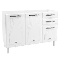 Balcão de Pia em Aço 3 Portas 2 Gavetas 120cm sem Pia Star New Telasul - 1