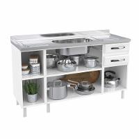 Balcão de Pia em Aço 3 Portas 2 Gavetas sem Pia Star New Telasul - 2