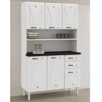 Cozinha Compacta em Aço 6 Portas 2 Gavetas com Tampo - 1