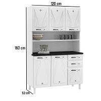 Cozinha Compacta em Aço 6 Portas 2 Gavetas com Tampo