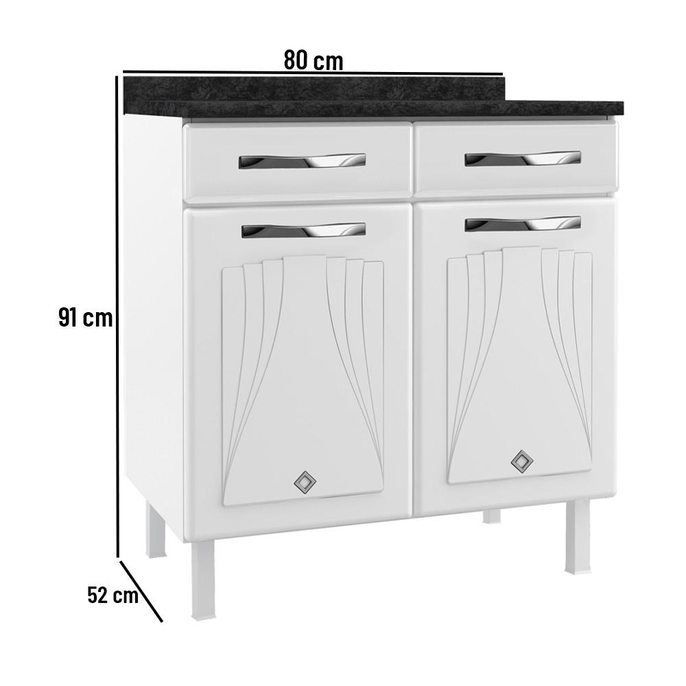 Balcão em Aço 2 Portas 2 Gavetas Star New Telasul - 4