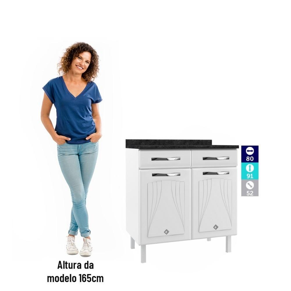 Balcão em Aço 2 Portas 2 Gavetas Star New Telasul - 5