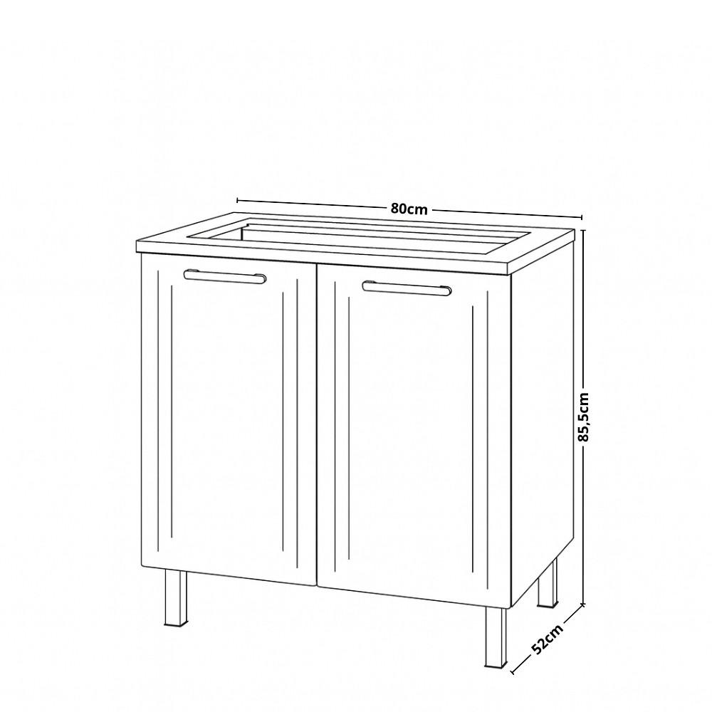 Balcão para Cooktop em Aço 4 Bocas 2 Portas Liz Telasul - 4