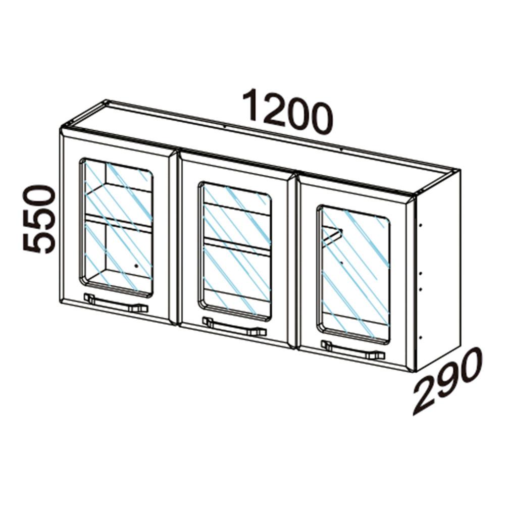 Armário Aéreo em Aço 3 Portas de Vidro Liz Telasul - 5