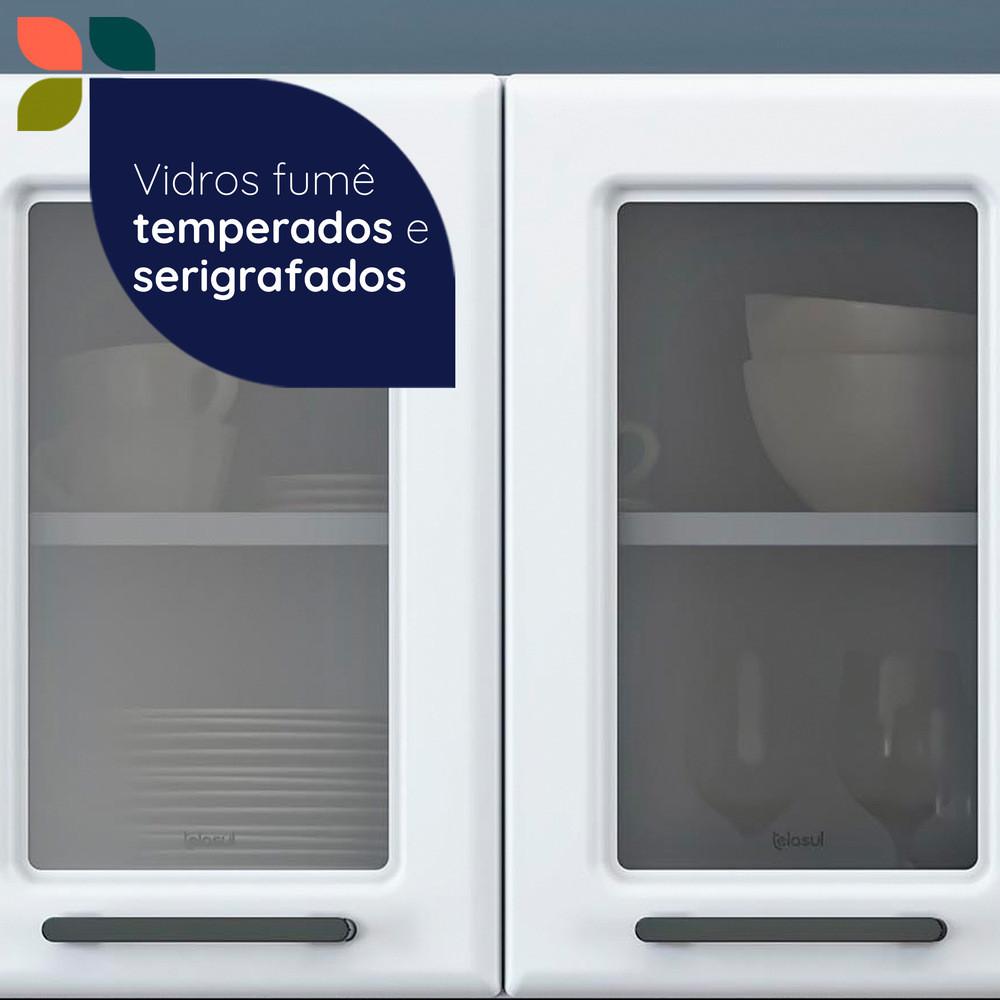 Armário Aéreo em Aço 3 Portas de Vidro Liz Telasul - 6