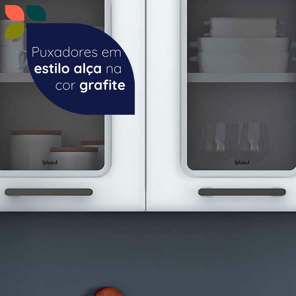 Armário Aéreo em Aço 3 Portas de Vidro Liz Telasul - 7