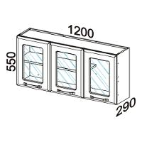 Armário Aéreo em Aço 3 Portas de Vidro Liz Telasul - 5