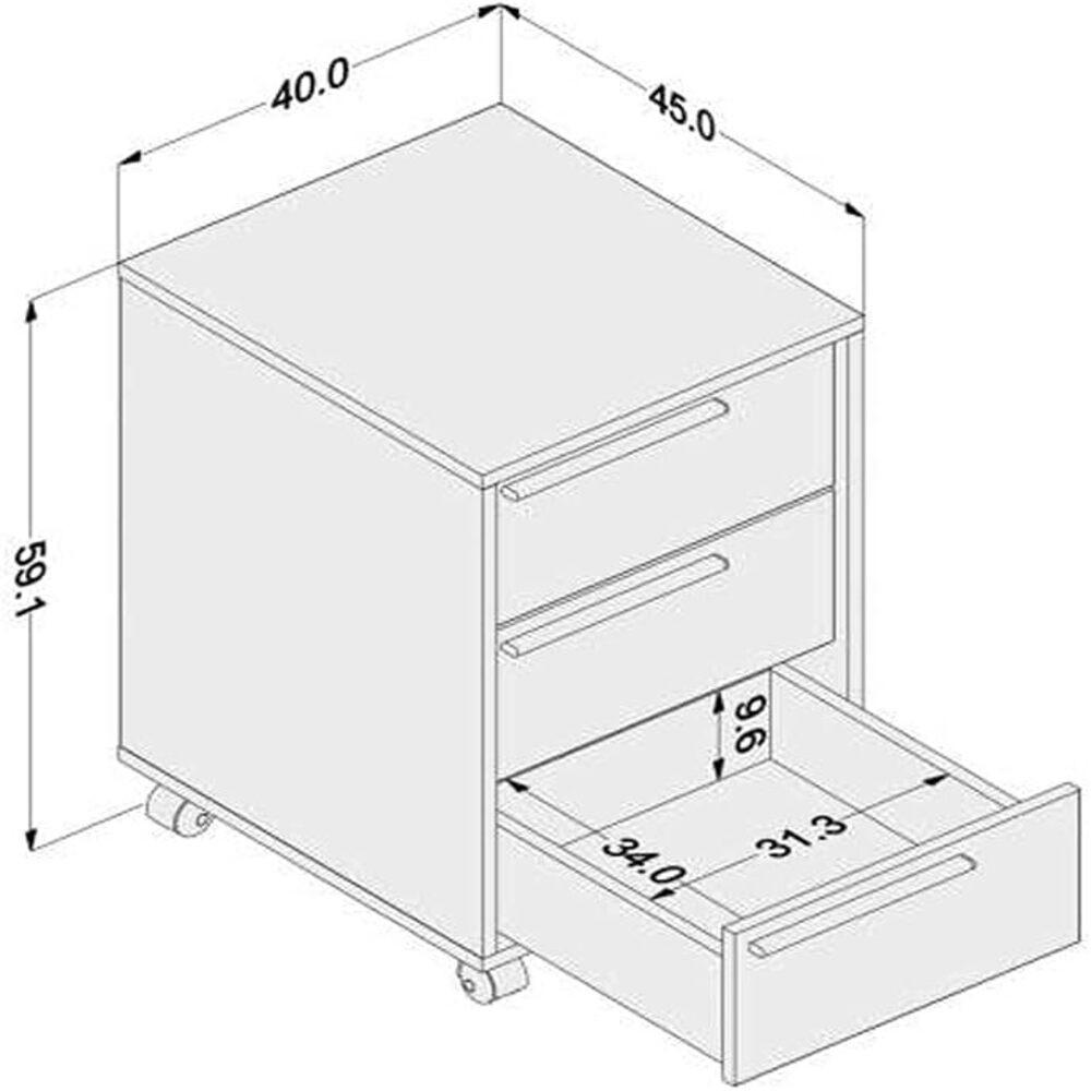 Gaveteiro 3 Gavetas Maia Politorno - 4