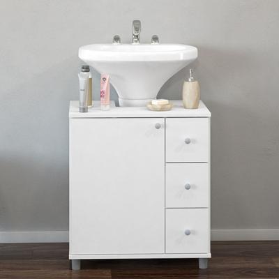 Gabinete para Banheiro 1 Porta 3 Gavetas 3386 Politorno