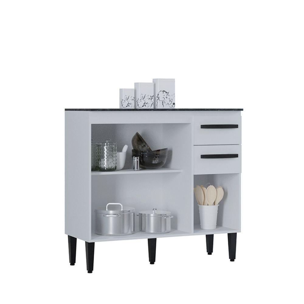 Balcão de Cozinha com Tampo 3 Portas 90cm Isadora Poquema - 3